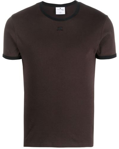 Courreges Bumpy Contrast T-Shirt - Schwarz