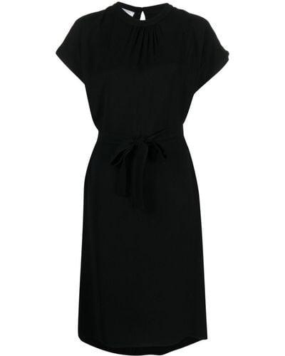 Societe Anonyme Numbers-embroidered Belted-waist Midi Dress - Black