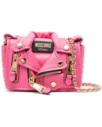 Moschino Mini Leather Tote Bag - Pink