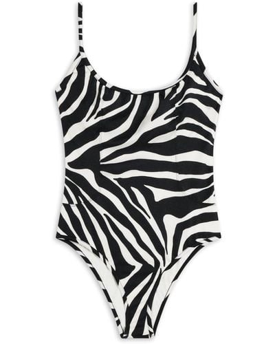 Tom Ford Badeanzug mit Zebra-Print - Weiß