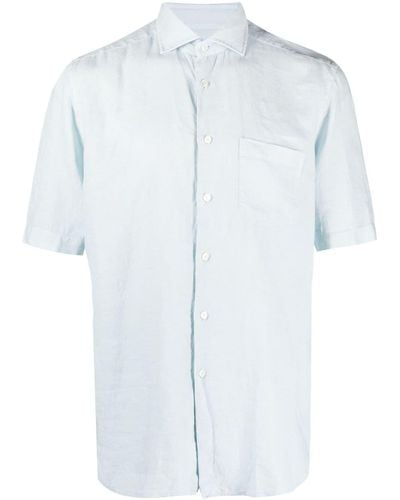 Xacus Short-sleeve Linen Shirt - Blue