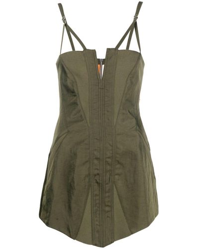 Dion Lee Panelled A-line Minidress - Green