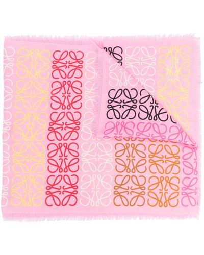 Loewe Sjaal Met Geborduurd Logo - Roze