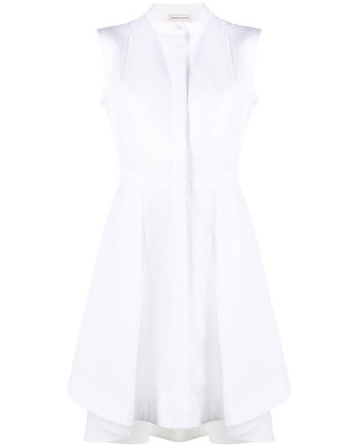 Alexander McQueen Sleeveless Short Dress - White