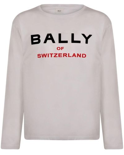 Bally Logo-Print Organic Cotton T-Shirt - Grey