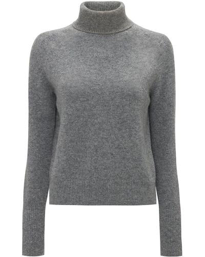 Victoria Beckham Fine-knit Roll-neck Sweater - Gray