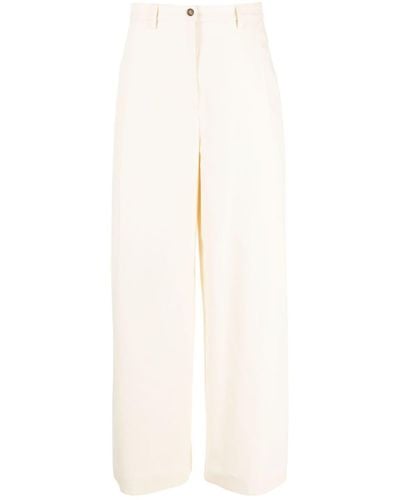 Rochas High-waist Wide-leg Trousers - White