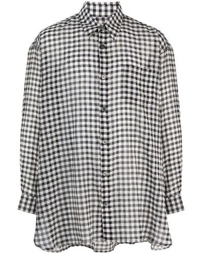 Our Legacy Darling checkerboard-print shirt - Negro