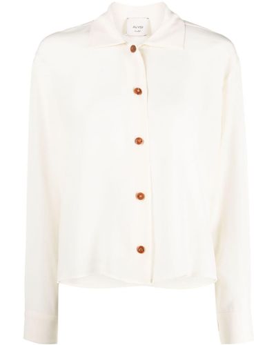 Alysi Long-sleeve Silk Shirt - White