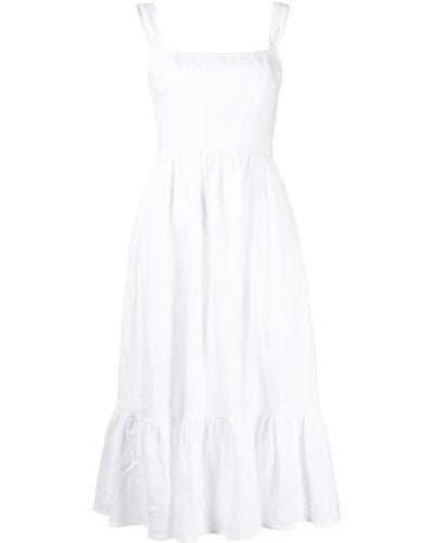 Reformation Bucatini Linen Midi Dress - White