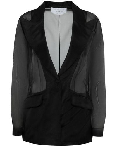 Gabriela Hearst Semi-sheer Single-breasted Silk Blazer - Black