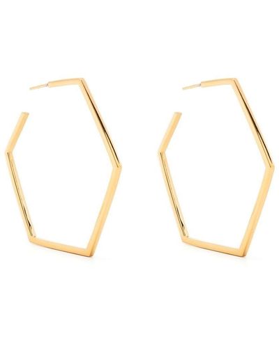 Rachel Jackson Oversized Hexagon Hoop Earrings - Metallic