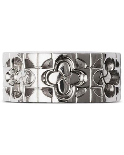 Burberry Rose Engraved-detail Ring - Grey