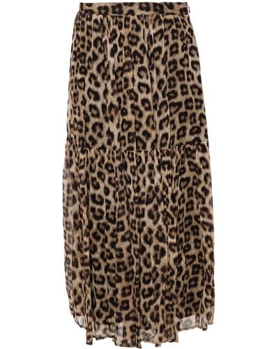 Ba&sh Falda Fley con estampado de leopardo - Neutro