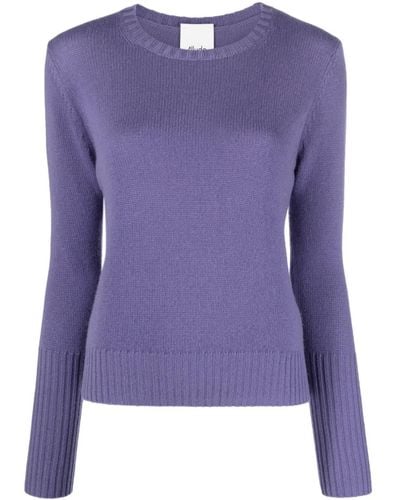 Allude Crew-neck Cashmere Sweater - Purple