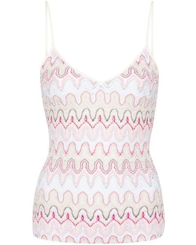 Missoni Zigzag-woven Knitted Tank Top - White