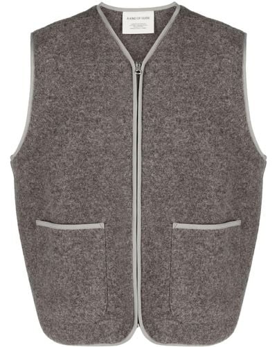 A Kind Of Guise Valur Zip-up Wool Vest - Grey