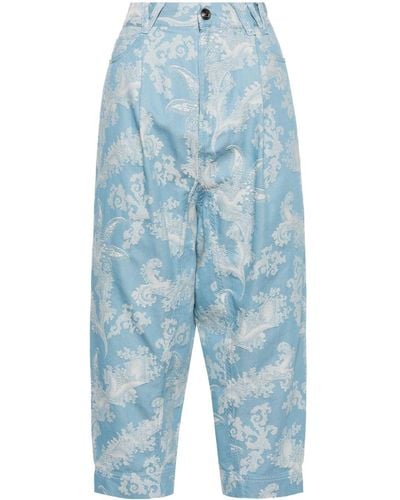 Vivienne Westwood Long Macca Mid Waist Cropped Jeans - Blauw