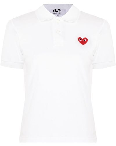 COMME DES GARÇONS PLAY Polo Heart con parche del logo - Blanco