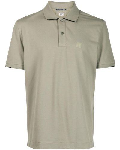 C.P. Company Poloshirt Met Logopatch - Groen