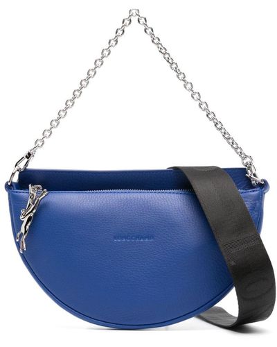 Longchamp Petit sac à bandoulière Smile en cuir - Bleu