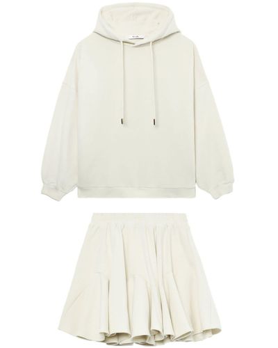 B+ AB Hoodie And Skirt Set - White
