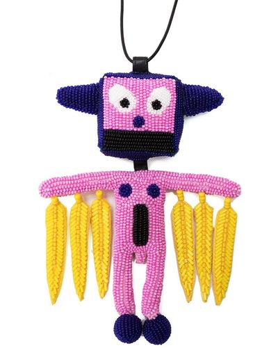 Walter Van Beirendonck Icarus Doll Pendant Necklace - Pink