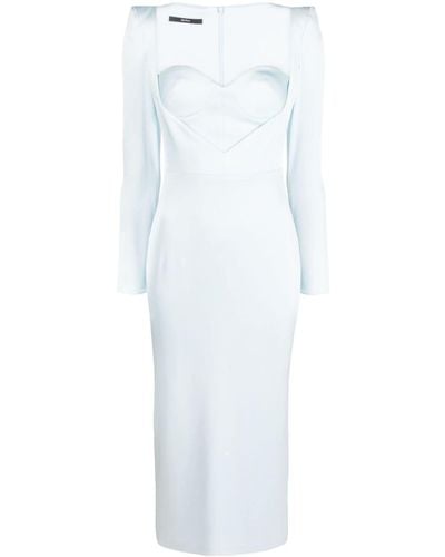 Alex Perry Satijnen Midi-jurk - Wit