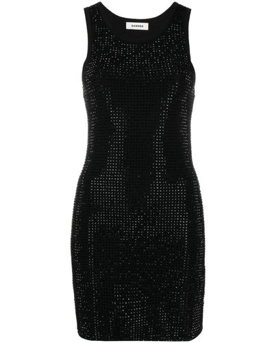 Sandro Rhinestone-embellished Minidress - Black