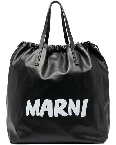 Marni Gusset Logo-print Backpack - Black