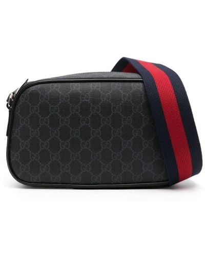 Gucci GG Supreme Leather Messenger Bag - Black