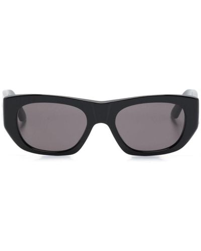 Alexander McQueen Logo-engraved Geometric-frame Sunglasses - Grey