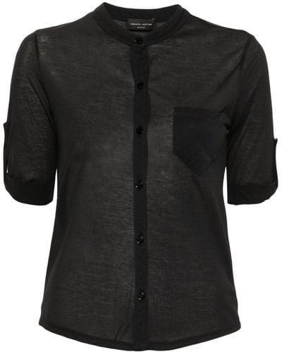 Roberto Collina Overhemd Met Bandkraag - Zwart
