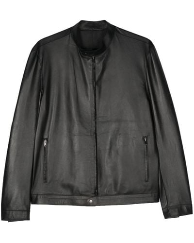 Salvatore Santoro Zip-up Leather Jacket - Black