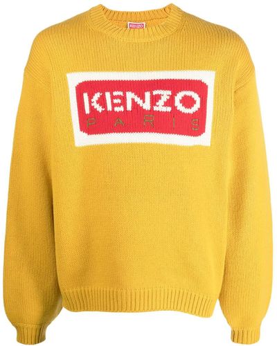 KENZO Intarsien-Pullover mit Logo - Pink