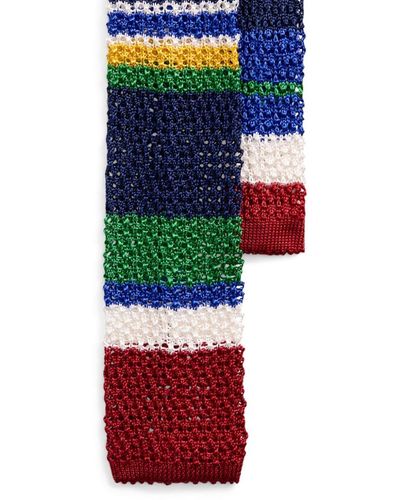 Polo Ralph Lauren Striped Knit Silk Tie - Red