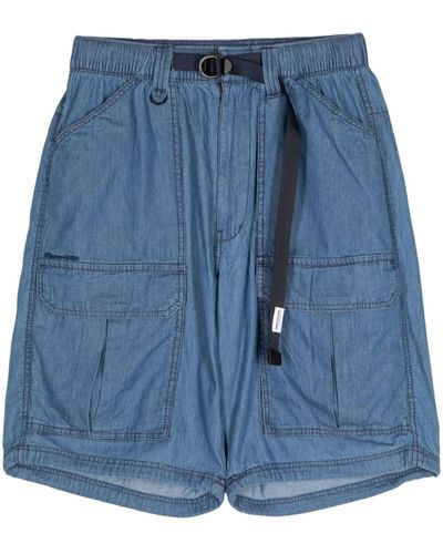 Chocoolate Logo-patch Belted Cargo Shorts - Blue