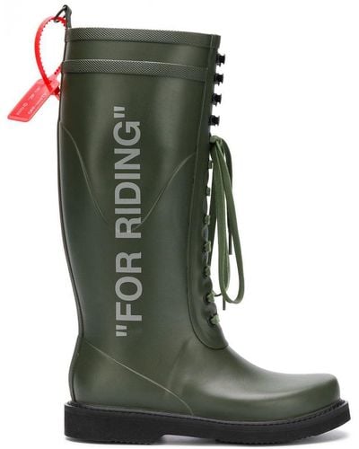 Off-White c/o Virgil Abloh for Riding Rubber Rainboots - Green