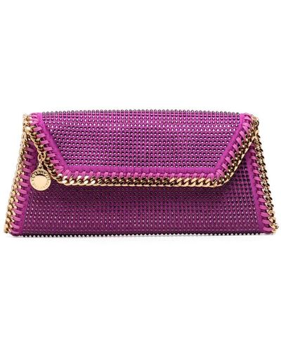 Stella McCartney Falabella Clutch mit Kristallen - Lila