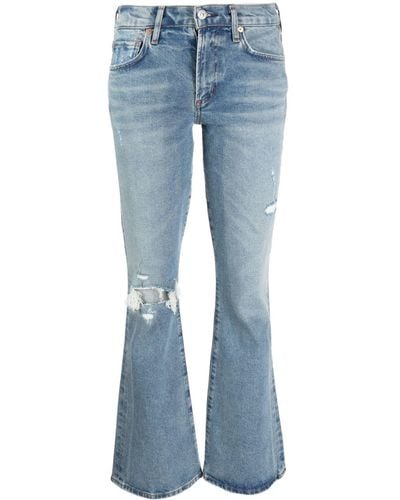 Citizens of Humanity Emannuelle Distressed Flared Jeans - Blue