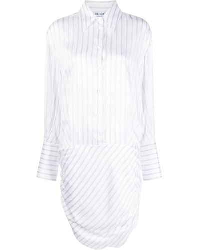 The Attico Hatty Striped Shirtdress - White