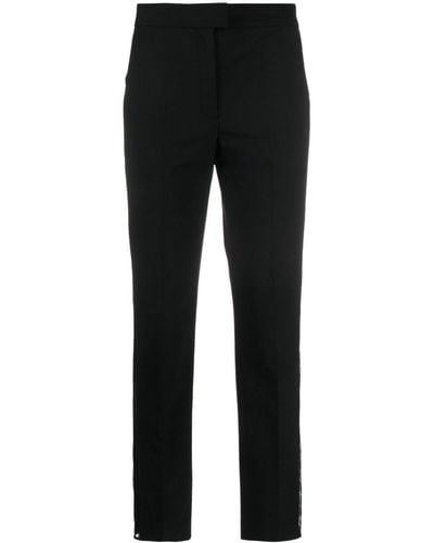 Maison Close Lace-stripe Virgin-wool Blend Tailored Trousers - Black
