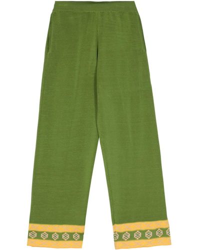 Bode Wellfleet Knitted Straight-leg Trousers - Green