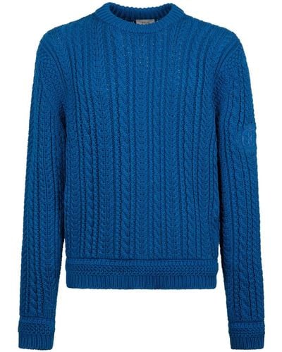 Bally Cable-knit Cotton Jumper - Blue