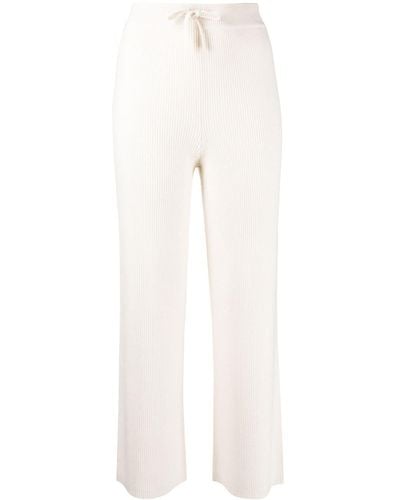 Lisa Yang Ribbed-knit Cashmere Track Pants - White