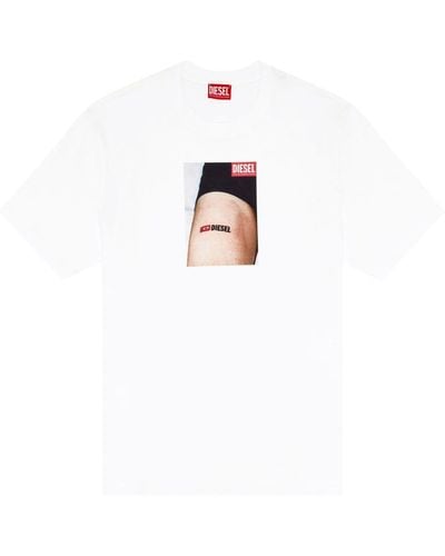 DIESEL T-Adjust-K19 T-Shirt mit Foto-Print - Weiß