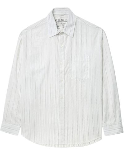 mfpen Executive Striped Cotton Shirt - White