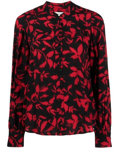 Zadig & Voltaire Twina Leaf-print Long-sleeve Shirt - Red