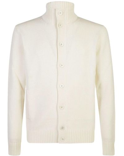 Zanone High-Neck Cardigan - White