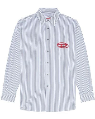 DIESEL S-douber Overhemd Met Geborduurd Logo - Wit